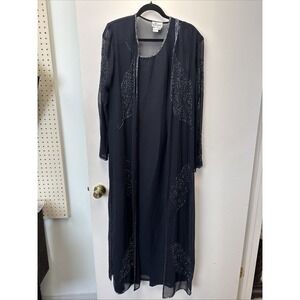 Elegant Black Beaded Wedding Dress